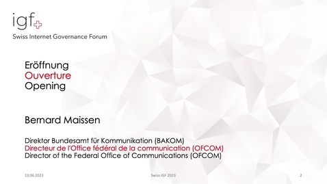 Thumbnail for SwissIGF2023_Eroeffnung