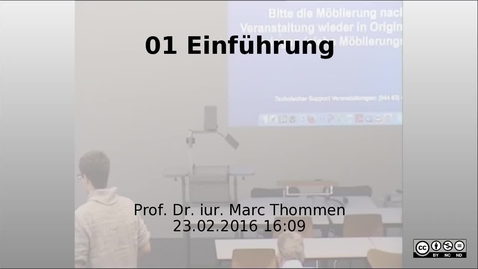 Thumbnail for 01 Einfuehrung - Prof. Marc Thommen