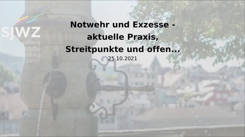 Thumbnail for Notwehr und Exzesse - aktuelle Praxis, Streitpunkte und offene Fragen