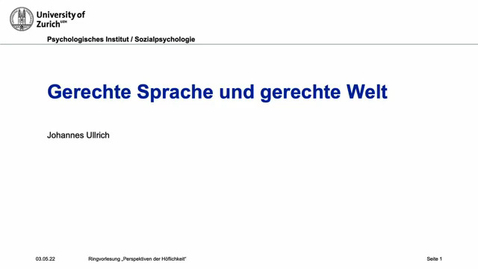 Thumbnail for Gerechte Sprache und gerechte Welt