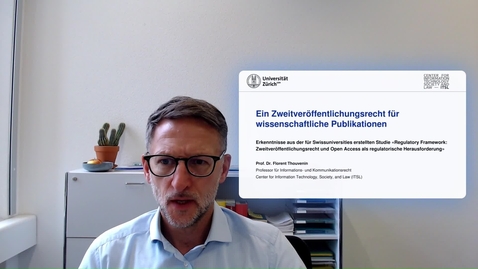 Thumbnail for Ein Zweitveröffentlichungsrecht für wissenschaftliche Publikationen_Florent Thouvenin_24042024