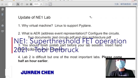 Thumbnail for 2021 NE1 lecture 2 - Superthreshold blackboard - Tobi Delbruck