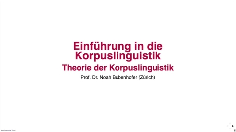 Thumbnail for Theorie der Korpuslinguistik