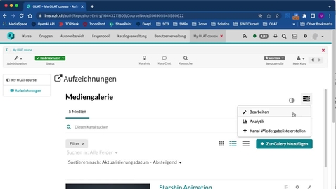 Thumbnail for Docs: Playliste in Medien-Galerie in OLAT erstellen | Create playlist in media galery