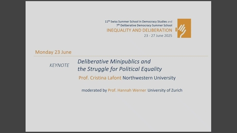Thumbnail for Deliberative Minipublics and the Struggle for Political Equality by Cristina Lafont