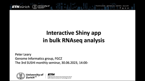 Thumbnail for The 3rd SUSHI seminar, Interactive Shiny App in bulk RNAseq analysis, 30 June 2023