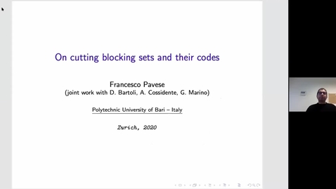 Thumbnail for Francesco Pavese: On cutting blocking sets and their codes