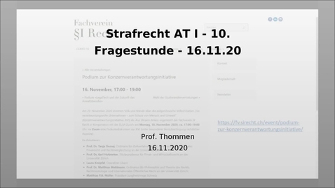 Thumbnail for Strafrecht AT I - 10. Fragestunde - 16.11.20