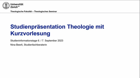 Thumbnail for Studiengangpräsentation Theologie