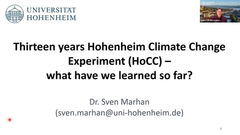 Thumbnail for 8. December Sven Marhan: &quot;Thirteen years Hohenheim Climate Change Experiment (HoCC) – what have we learned so far?&quot;