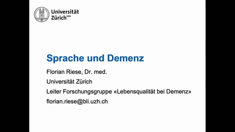 Thumbnail for «Die Grenzen meiner Sprache sind die Grenzen meiner Welt». Der Verlust der Sprache bei Demenz