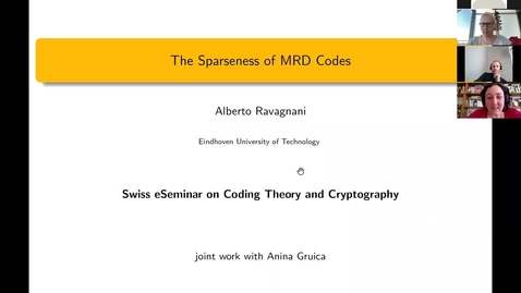 Thumbnail for The Sparseness of MRD Codes