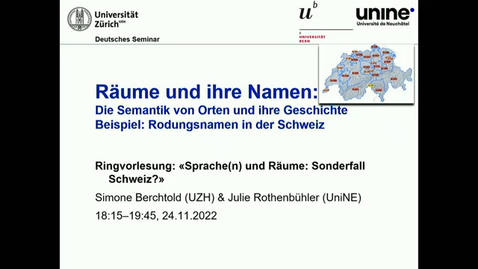 Thumbnail for Räume und ihre Namen: Die Semantik von Orten und ihre Geschichte