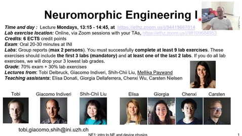 Thumbnail for NE1, lecture 1, Intro to NE1 (Tobi Delbruck)