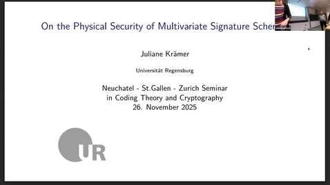 Thumbnail for Juliane Krämer: On the Physical Security of Multivariate Signature Schemes
