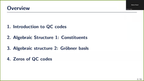 Thumbnail for Quasi-cyclic Codes: An overview