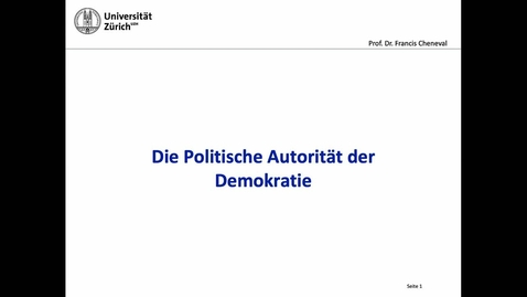 Thumbnail for Die politische Autorität der Demokratie