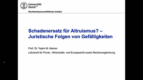 Thumbnail for Schadenersatz für Altruismus? Juristische Folgen von Gefälligkeiten