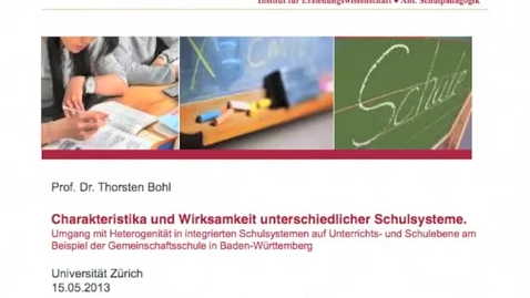 Thumbnail for Charakteristika und Wirksamkeit unterschiedlicher Schulsysteme