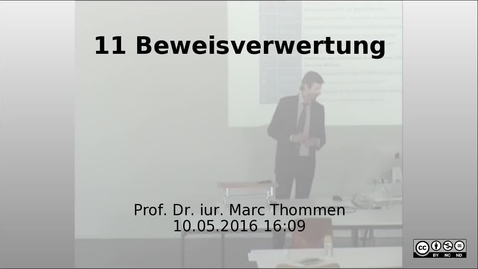 Thumbnail for 11 Beweisverwertung - Prof. Marc Thommen