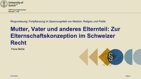 Thumbnail for Mutter, Vater und anderes Elternteil: Zur Elternschaftskonzeption im Schweizer Recht