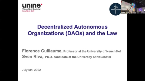 Thumbnail for Decentralized Autonomous Organization and the Law
