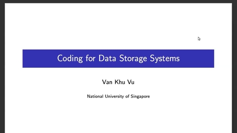 Thumbnail for Khu Vu Van: Coding for Data Storage Systems