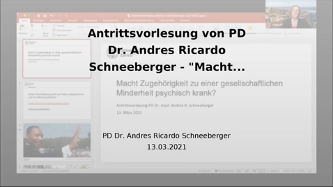 Thumbnail for Antrittsvorlesung von PD Dr. Schneeberger: &quot;Macht Zugehörigkeit zu einer gesellschaftlichen Minderheit psychisch krank?&quot;