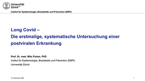 Thumbnail for Long Covid – Die erstmalige, systematische Untersuchung einer postviralen Erkrankung