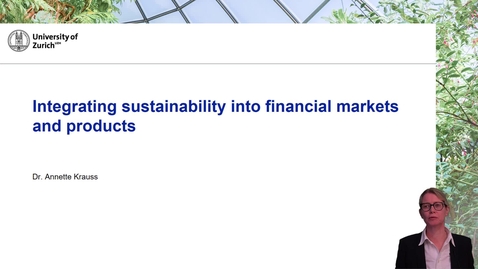 Thumbnail for Integrating sustainability into financial markets and products