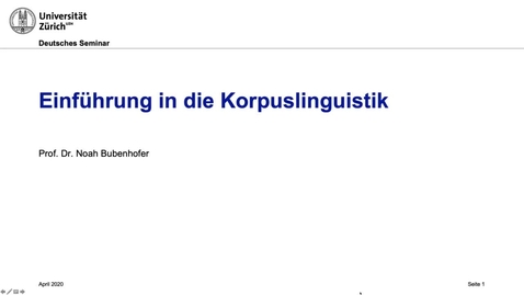Thumbnail for Einführung in die Korpuslinguistik