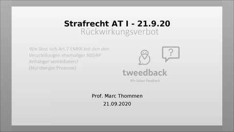 Thumbnail for 02 - Strafrecht AT I - 2. Fragestunde vom 21.09.2020