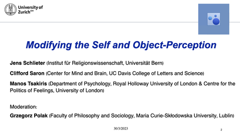 Thumbnail for Modifying the self and object-perception