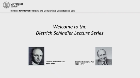 Thumbnail for Dietrich Schindler Lectures, Tuesday, 09. April 2024