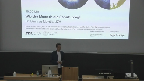 Thumbnail for Wie der Mensch die Schrift prägt, Dr. Dimitrios Meletis, PostDoc, Deutsches Seminar, UZH