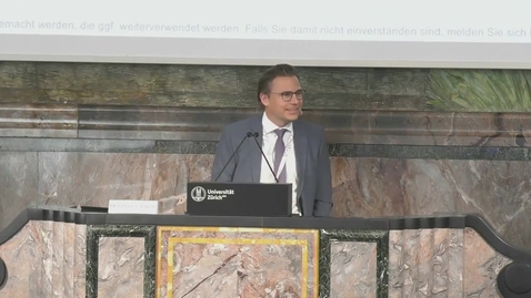 Thumbnail for Begrüssung durch Prof. Dr. Dominique Jakob am 6. Zürcher Stiftungsrechtstag