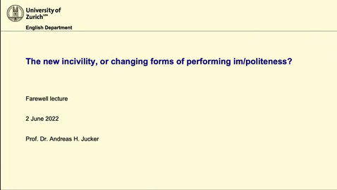 Thumbnail for The new incivility, or changing forms of performing im/politeness?