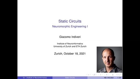 Thumbnail for 2021 NE1 lecture 4 - static circuits - G Indiveri