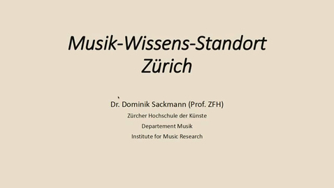 Thumbnail for Musik-Wissens-Standort Zürich