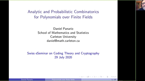 Thumbnail for Daniel Panario: Analytic and Probabilistic Combinatorics for Polynomials over Finite Fields