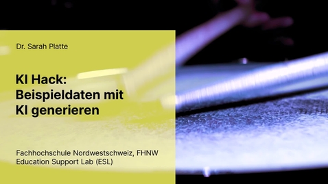 Thumbnail for KI-Hack von SarahPlatte über Beispieldaten mit KI generieren