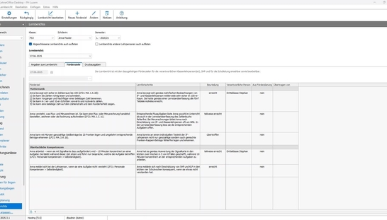 Schritt 2: Lernbericht finalisieren und drucken