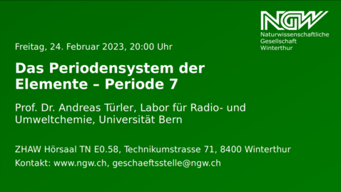 Thumbnail for Andreas Türler: Das Periodensystem der Elemente – Periode 7