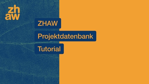 Thumbnail for Projektdatenbank Tutorial