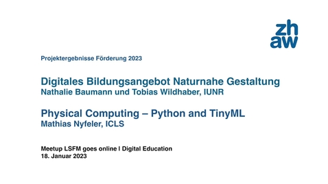 Thumbnail for Meetup LSFM goes online | Digitale Bildungsangebote Naturnahe Gestaltung und Physical Computing