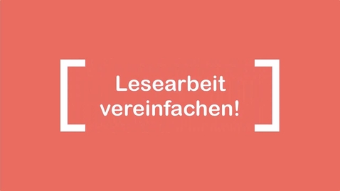 Thumbnail for Teaser - Lesearbeit vereinfachen