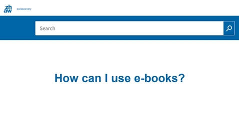 Thumbnail for How can I use e-books?
