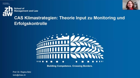 Thumbnail for CAS Klimastrategien 2021 28.8. Einführung in Monitoring und Evaluation
