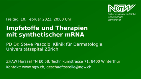 Thumbnail for Steve Pascolo: Impfstoffe und Therapien mit synthetischer mRNA