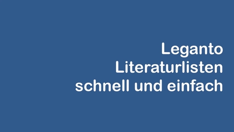 Thumbnail for Literaturlisten mit Leganto